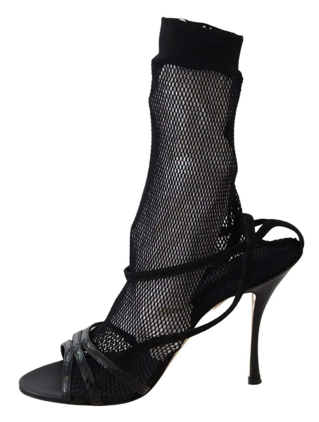 Dolce & Gabbana Schwarz Wildleder Kurzstiefel Sandalen Schuhe