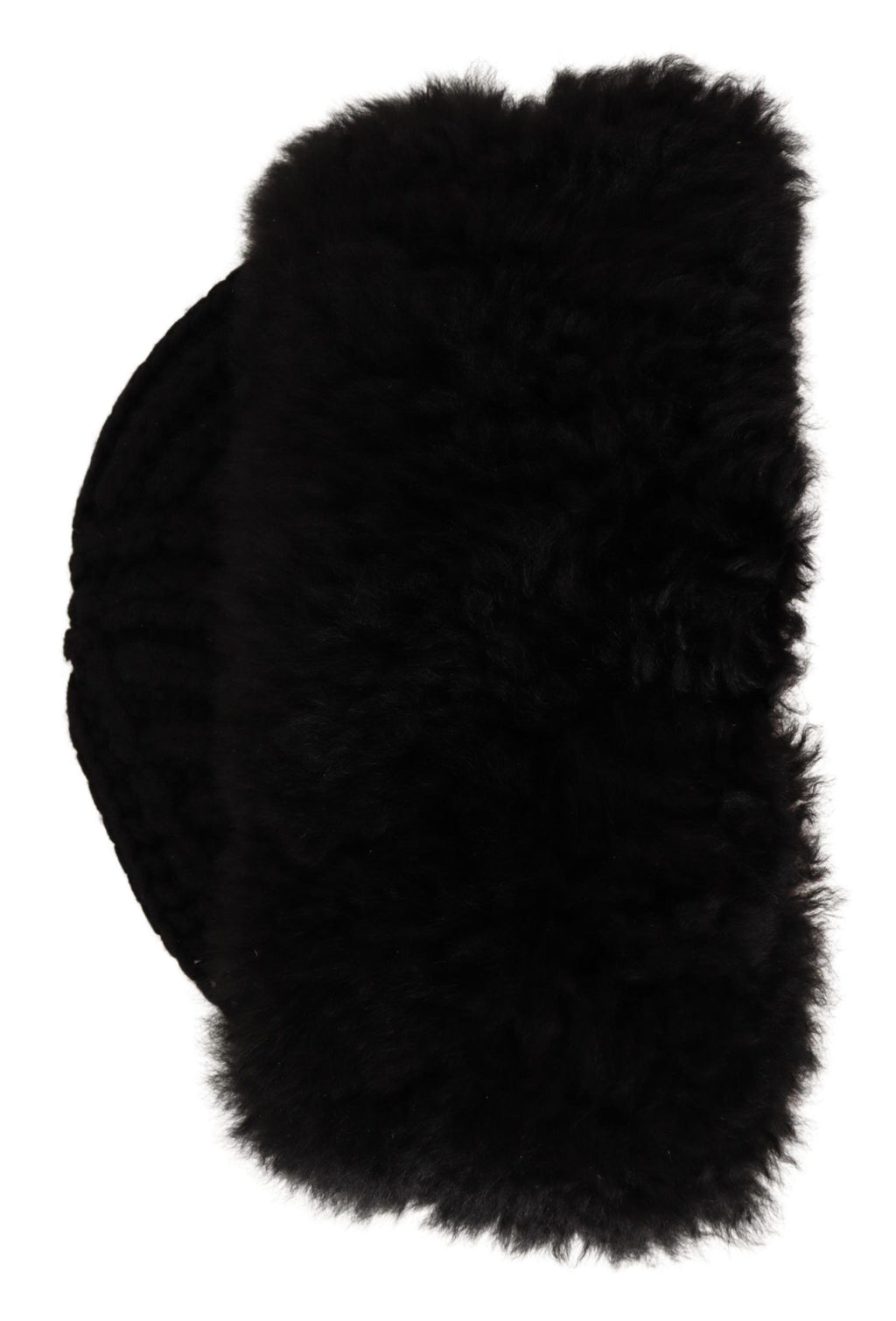 Dolce & Gabbana Schwarzer Kaschmir Pelz Frauen Beanie Frauen Hut