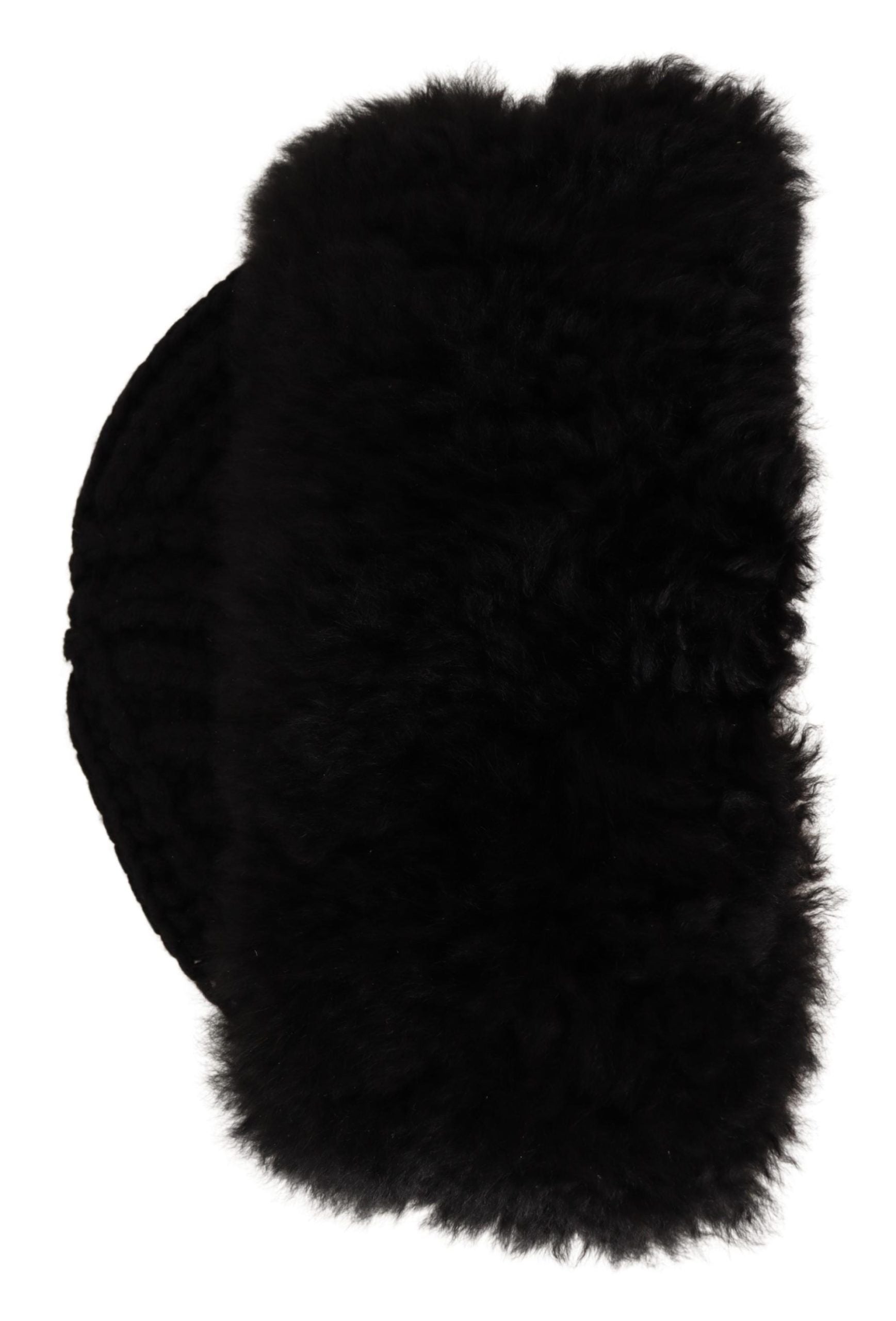 Dolce & Gabbana Schwarzer Kaschmir Pelz Frauen Beanie Frauen Hut