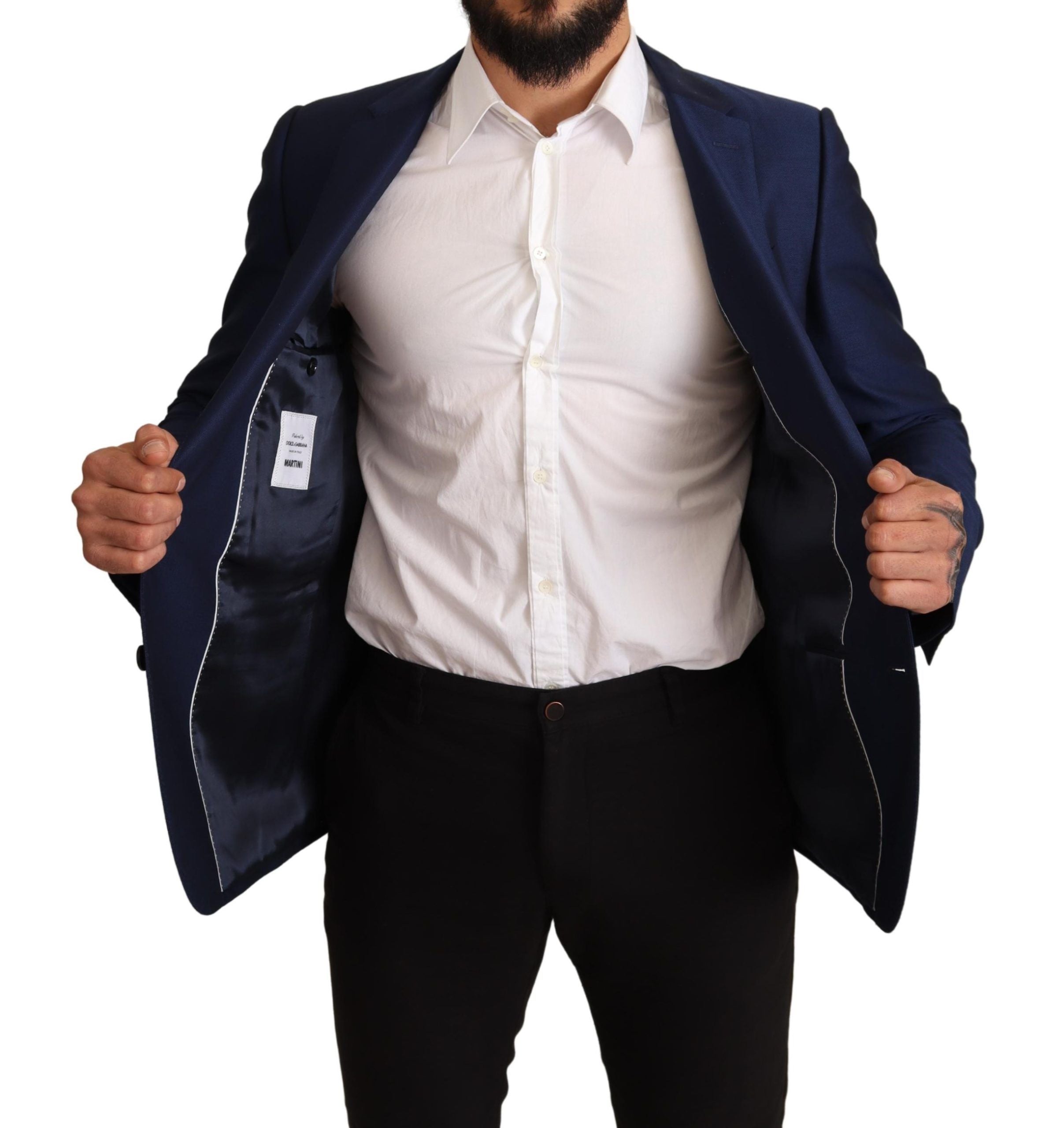 Dolce & Gabbana Marineblaue Slim Fit Jacke MARTINI Blazer