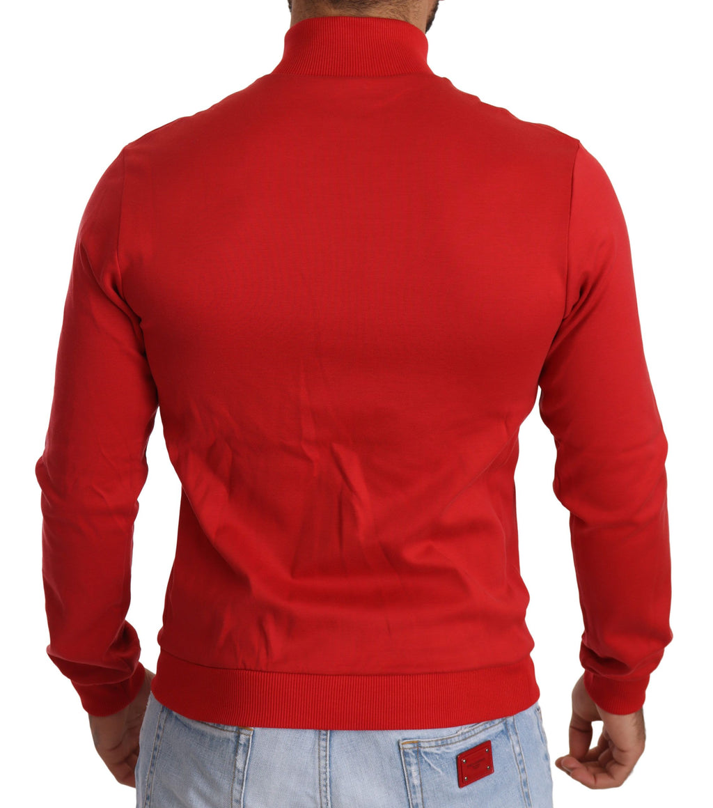 Dolce & Gabbana Roter DG Motor Club Zipper Stretch Pullover
