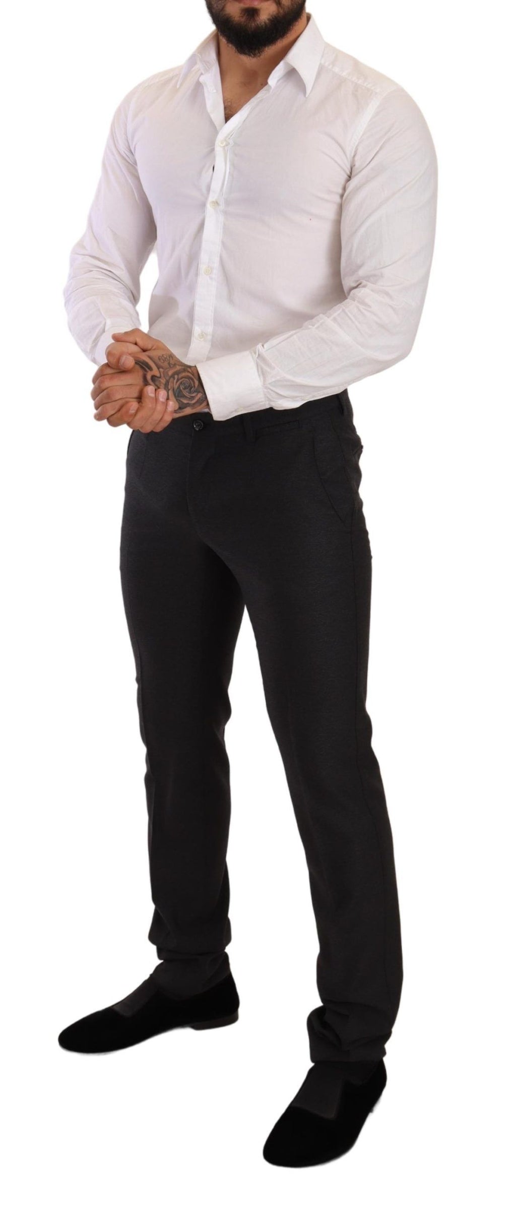 Dolce & Gabbana Graue Wolle MARTINI Slim Fit Set Anzug