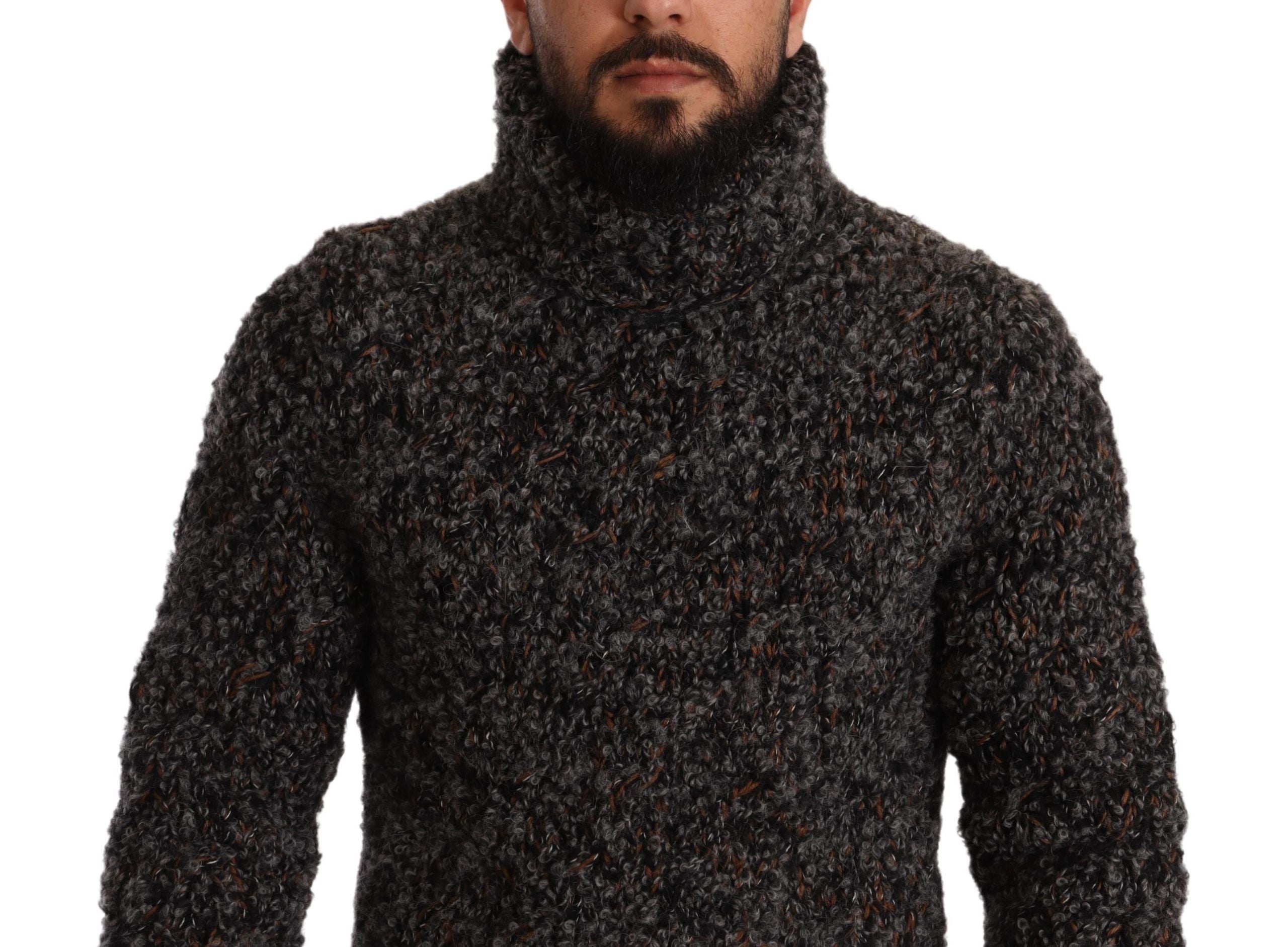 Dolce & Gabbana Grauer Rollkragenpullover aus Wollmischung