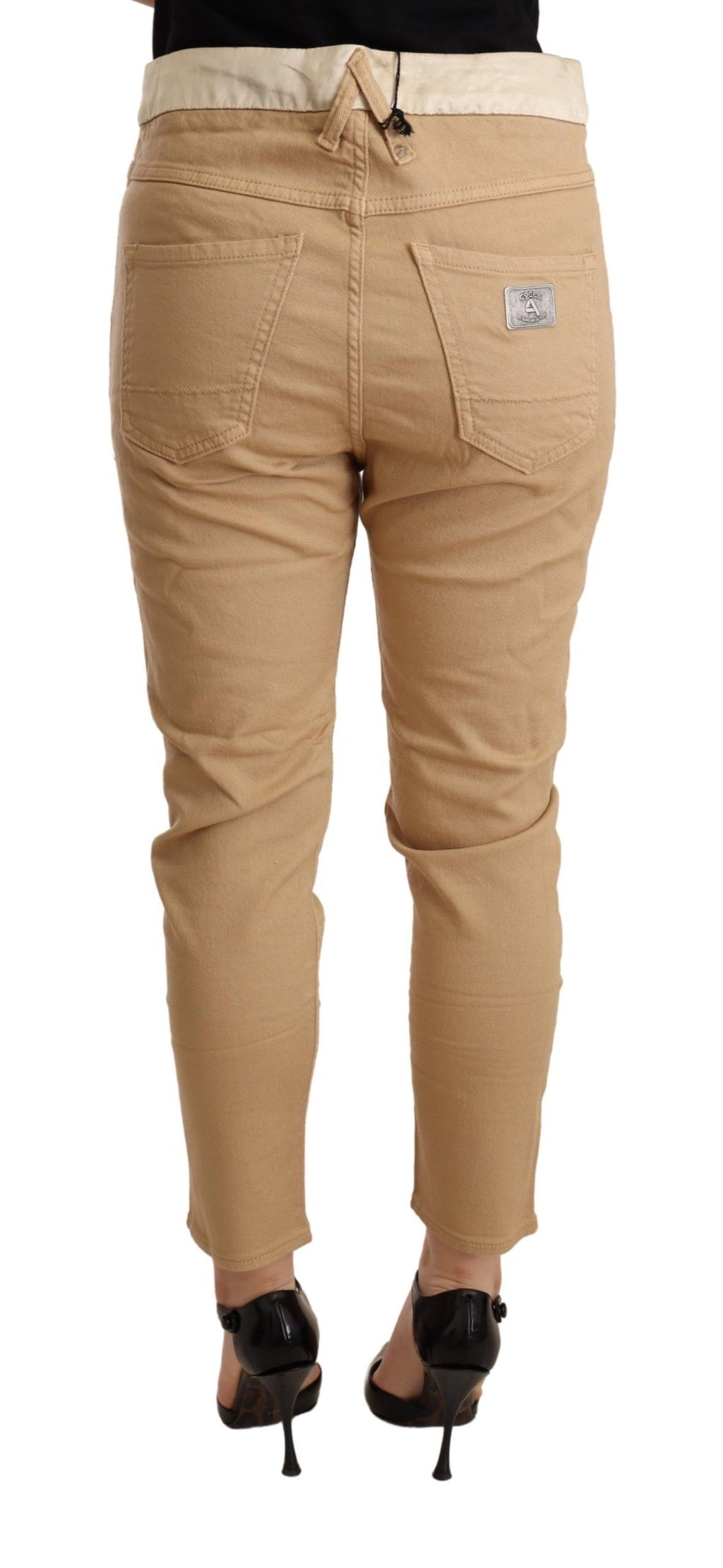 CYCLE Beige Mittlere Taille Slim Fit Skinny Stretch-Hose