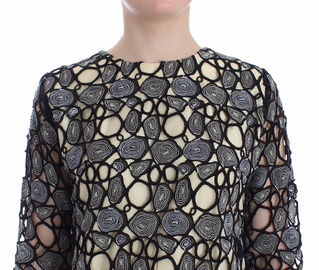 Lanre Da Silva Ajayi Schwarzes Cremefarbenes Etuikleid Shift-Minikleid