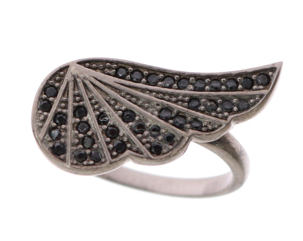 Nialaya Silber Damen Schwarz CZ Rhodium 925 Ring