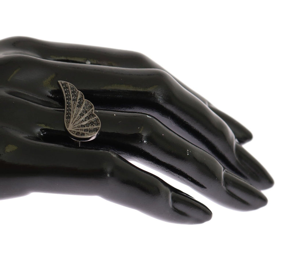 Nialaya Silber Damen Schwarz CZ Rhodium 925 Ring