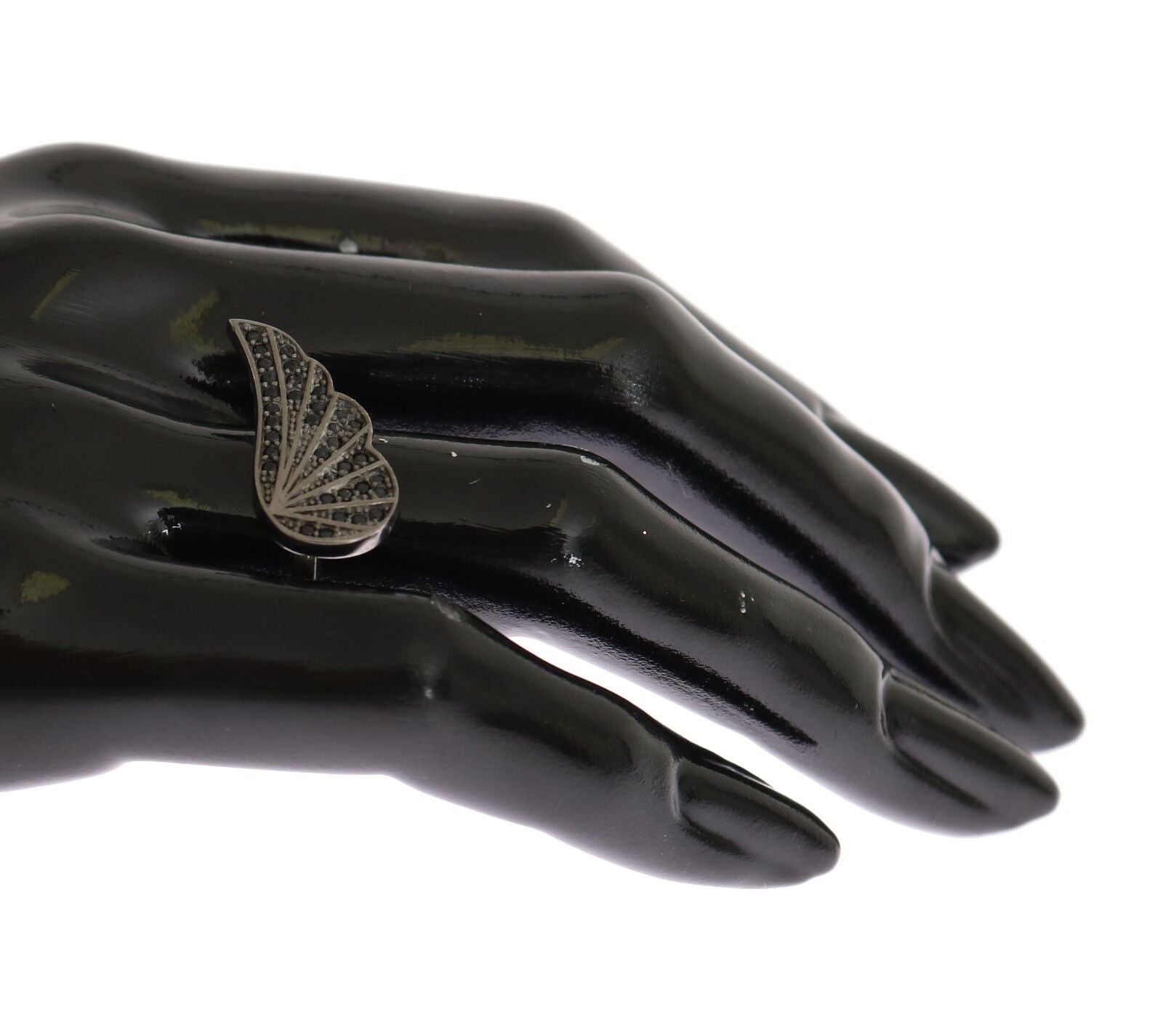 Nialaya Silber Damen Schwarz CZ Rhodium 925 Ring