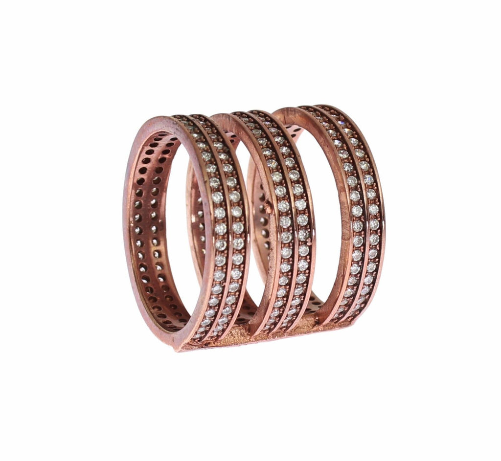 Nialaya Gold 925 Silber Klar CZ Rosa Ring