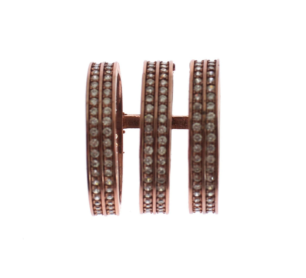 Nialaya Gold 925 Silber Klar CZ Rosa Ring