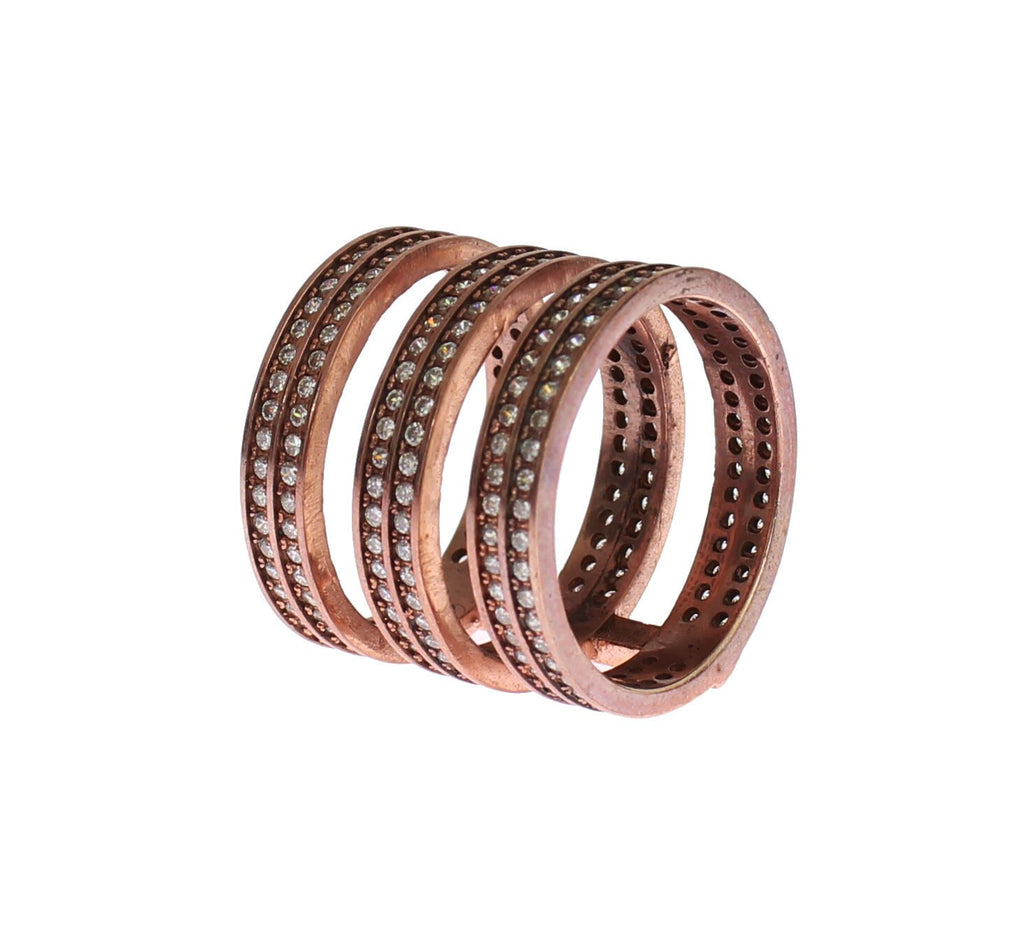 Nialaya Gold 925 Silber Klar CZ Rosa Ring