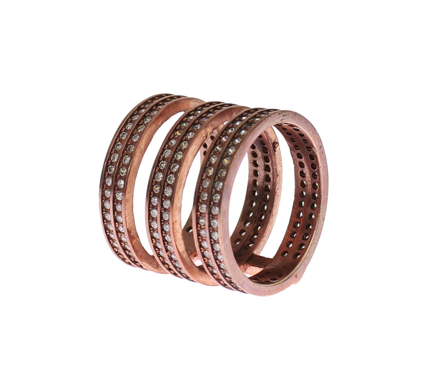 Nialaya Gold 925 Silber Klar CZ Rosa Ring