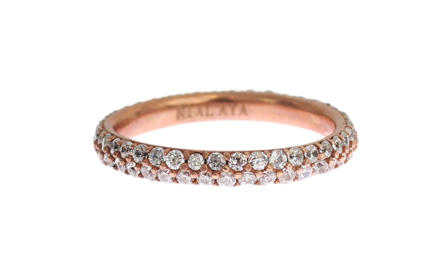 Nialaya Rosa Gold 925 Silber Klar CZ Ring