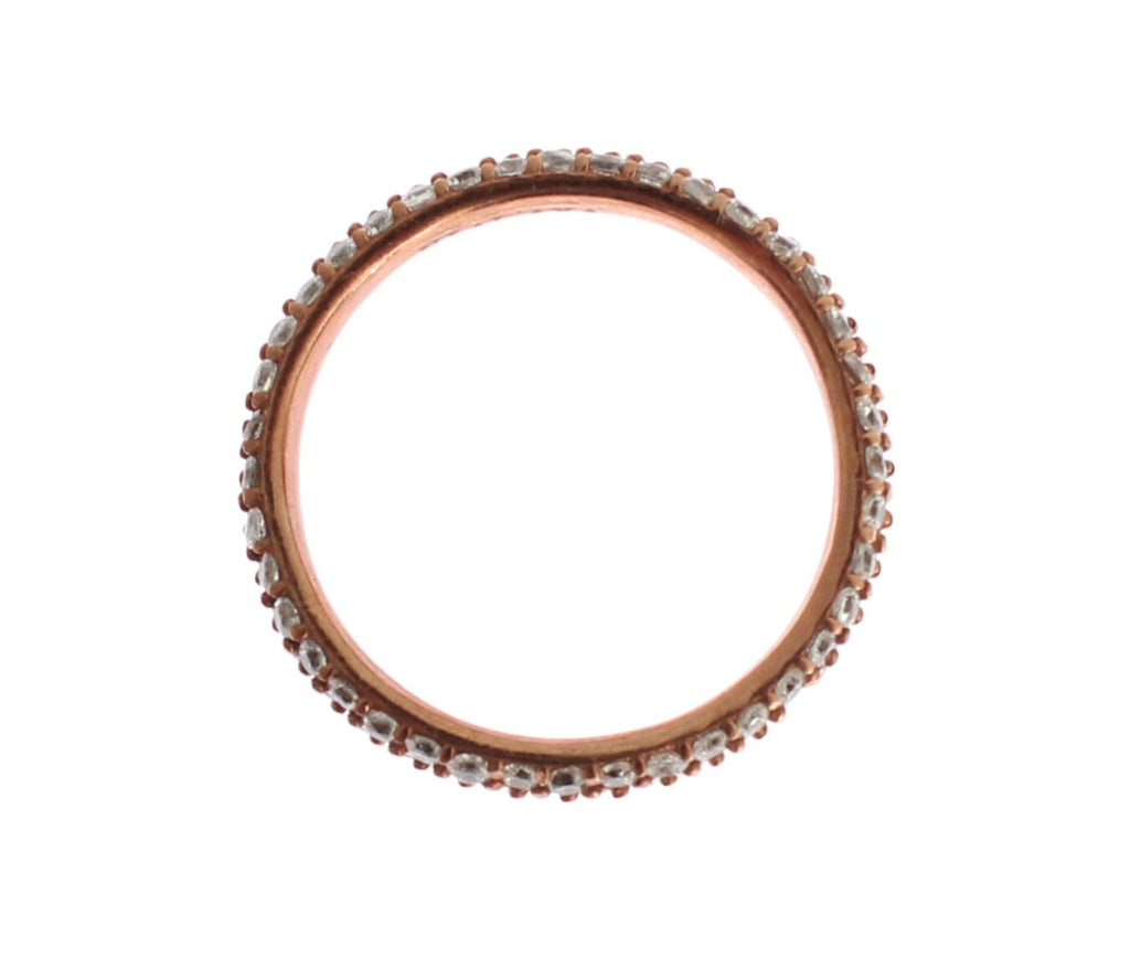 Nialaya Rosa Gold 925 Silber Klar CZ Ring