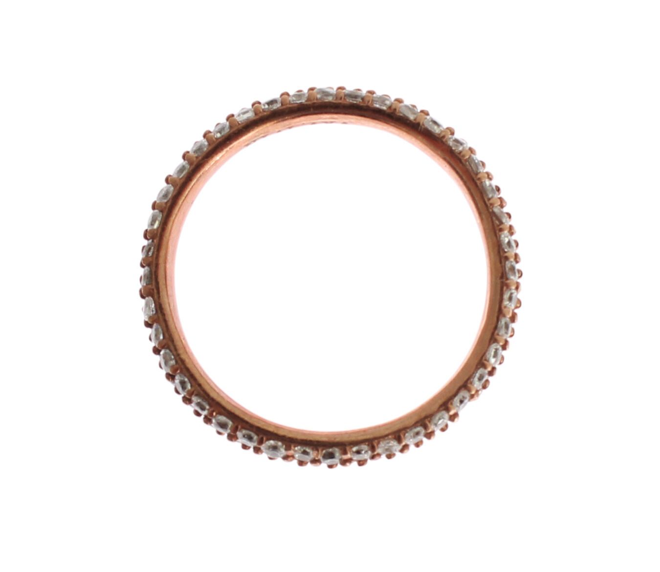 Nialaya Rosa Gold 925 Silber Klar CZ Ring