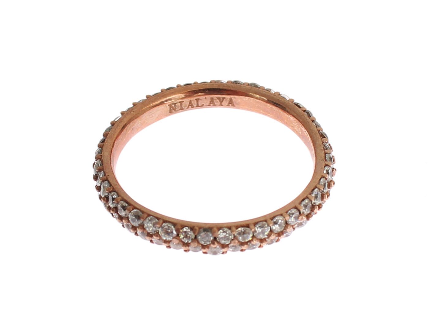 Nialaya Rosa Gold 925 Silber Klar CZ Ring