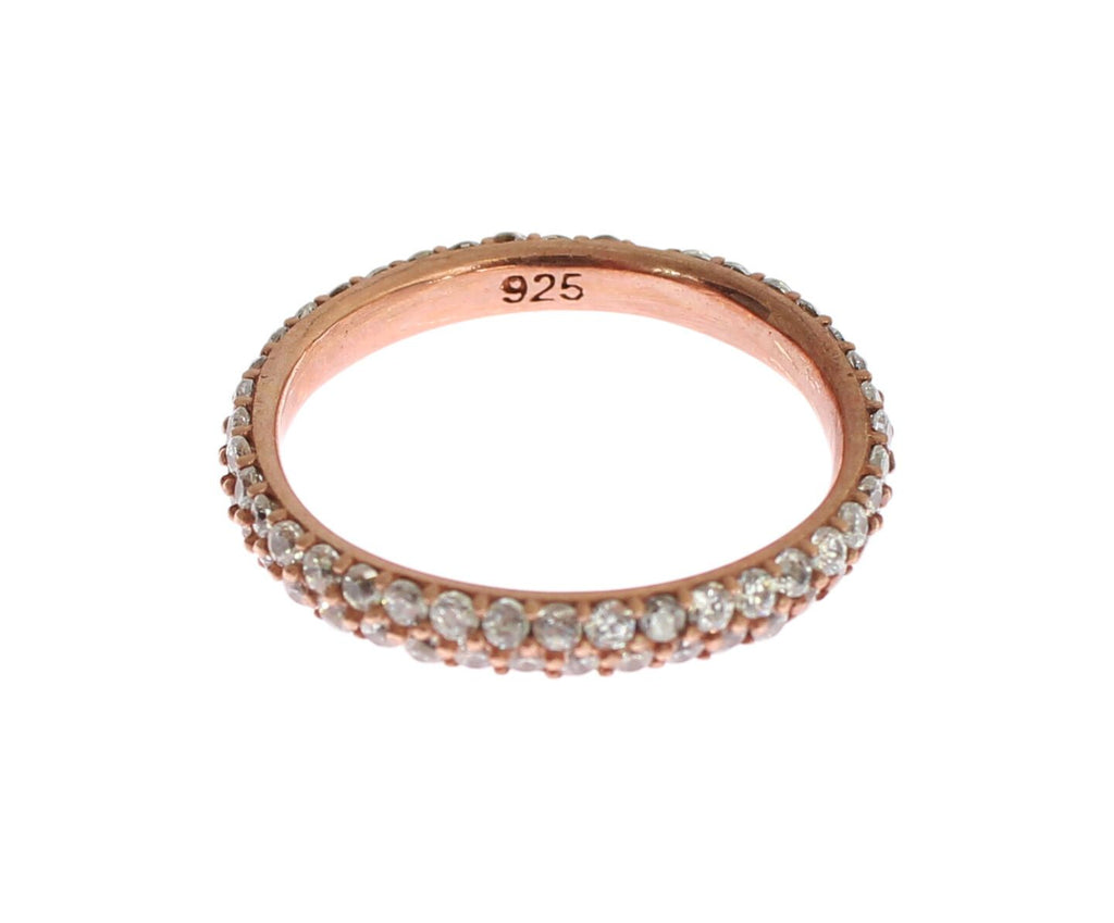 Nialaya Rosa Gold 925 Silber Klar CZ Ring