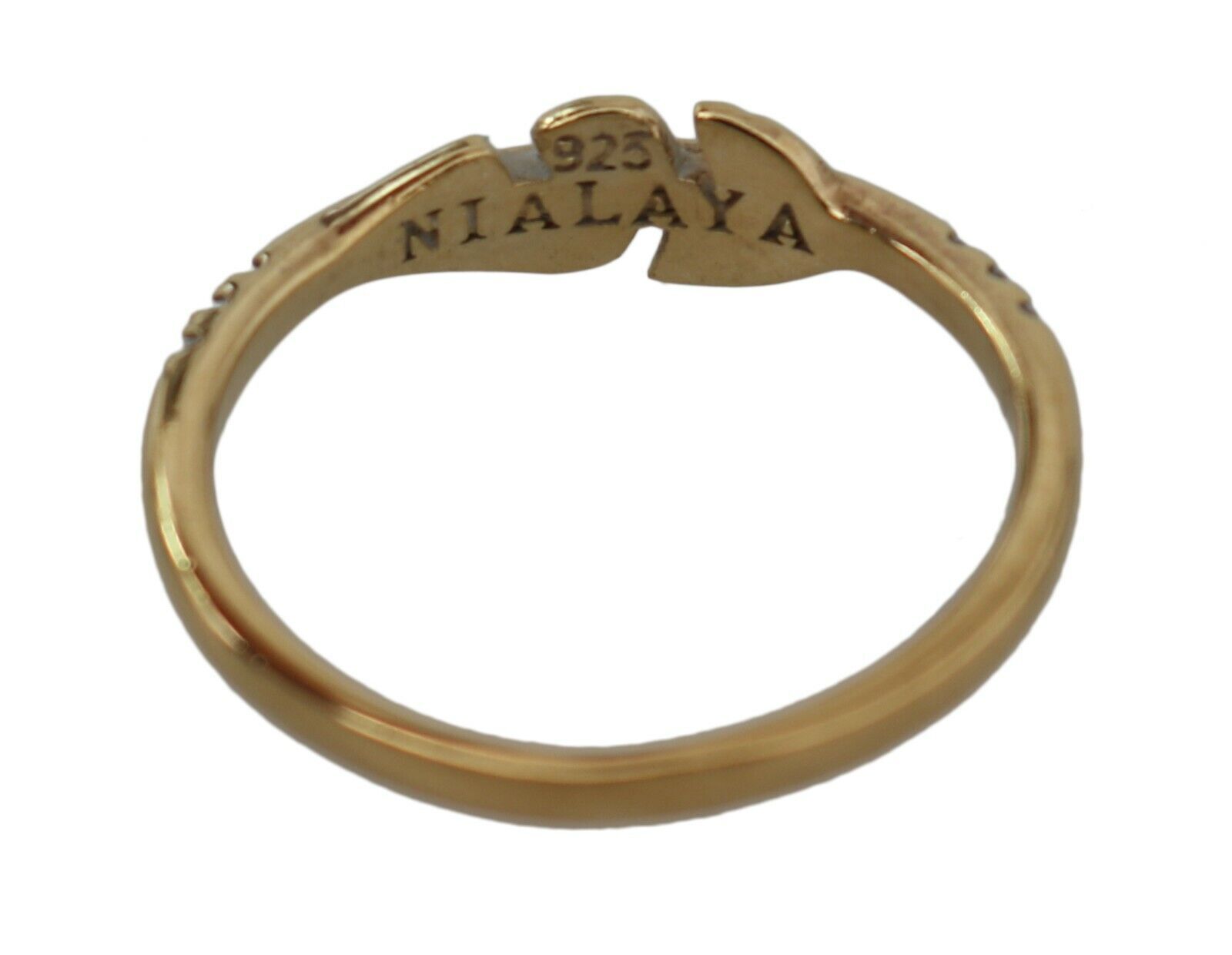 Nialaya Gold Feder Klar CZ 925 Silber Frauen