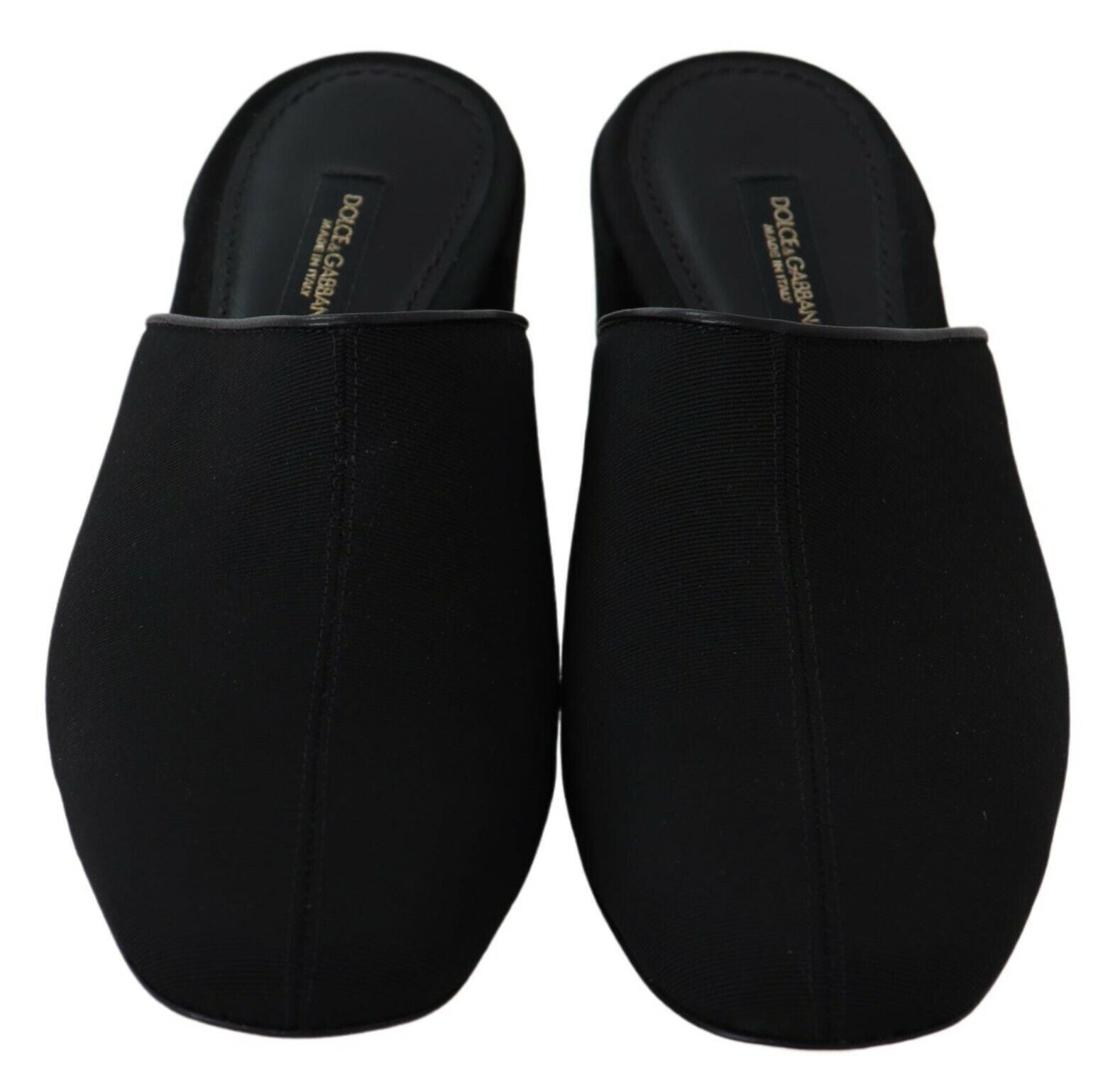 Dolce & Gabbana Schwarze Grosgrain-Sandalen Sandalen Frauen Schuhe