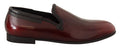 Dolce & Gabbana Bordeaux Patent Leather Dress Loafers Shoes