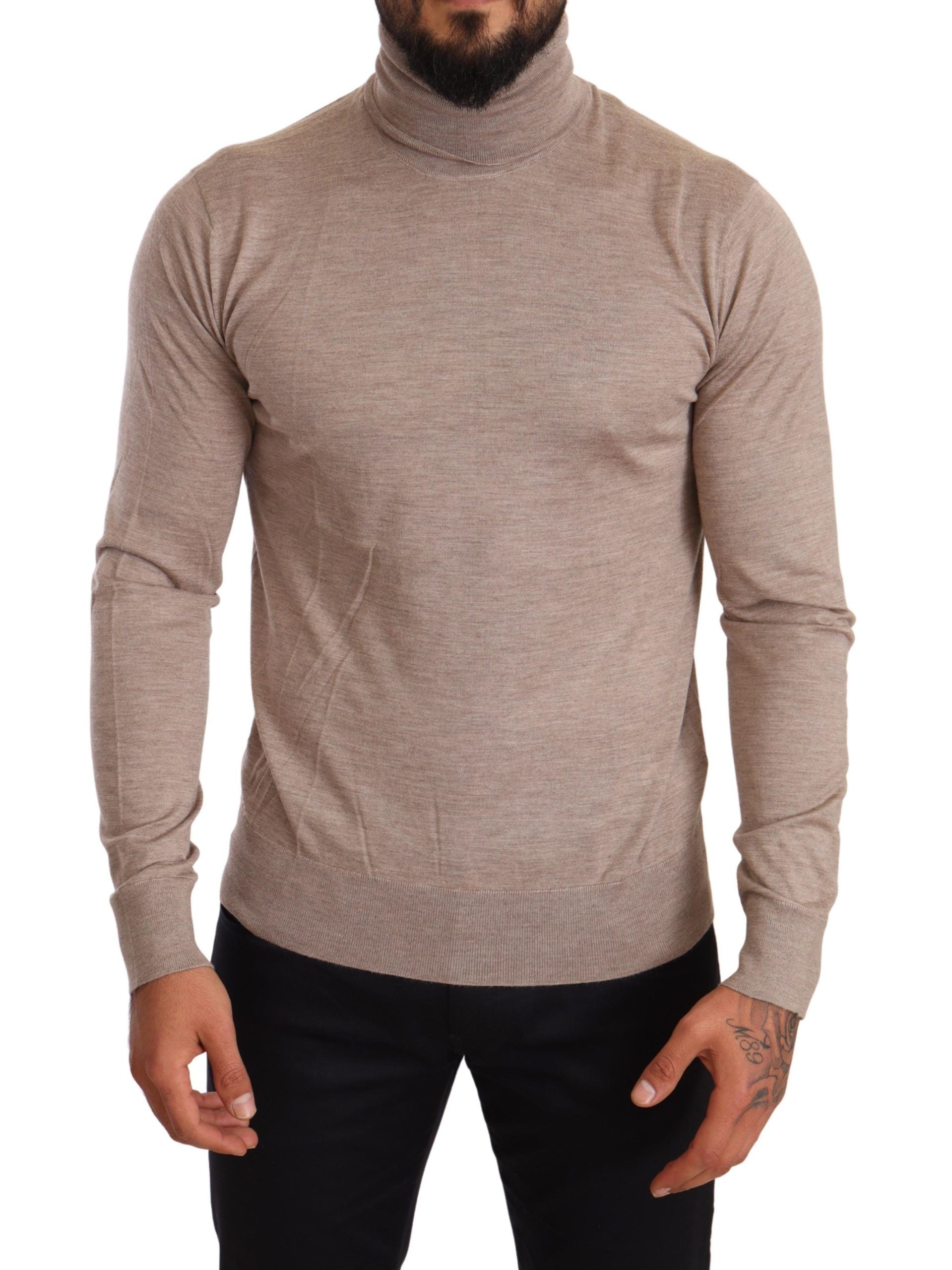 Dolce & Gabbana Beigefarbener Rollkragenpullover aus Kaschmir