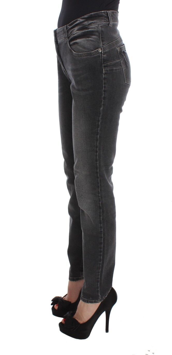 Ermanno Scervino Graue Waschung Baumwollmischung Stretch-Jeans-Hose