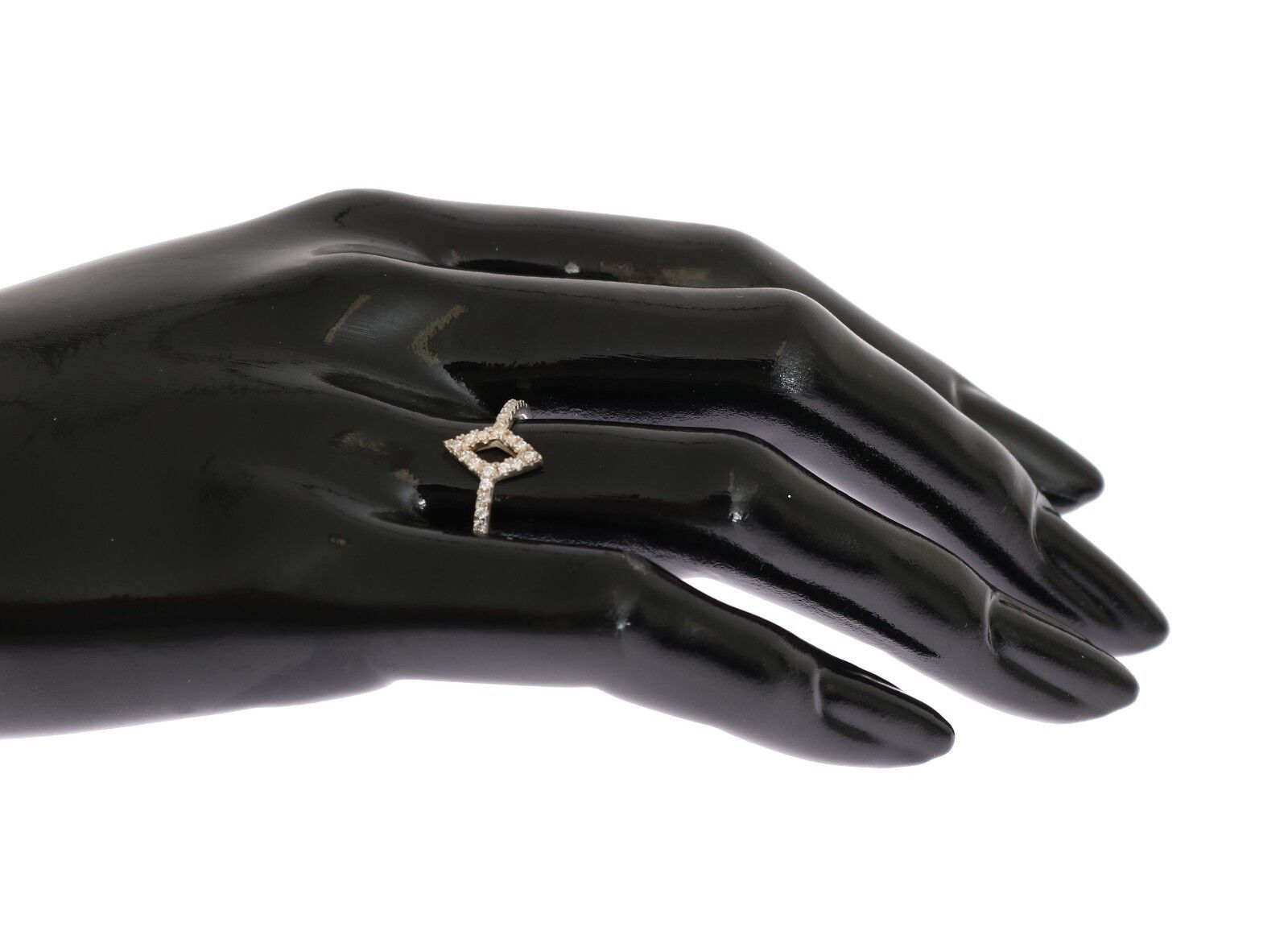 Nialaya Silber Rhombus Frauen klar CZ 925 Silber Ring