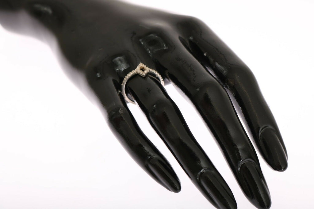 Nialaya Silber Rhombus Frauen klar CZ 925 Silber Ring