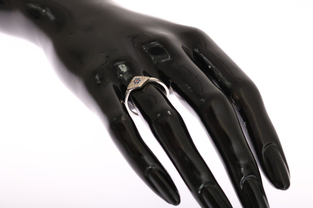 Nialaya Blau Rot CZ 925 Silber Damen Klar Ring