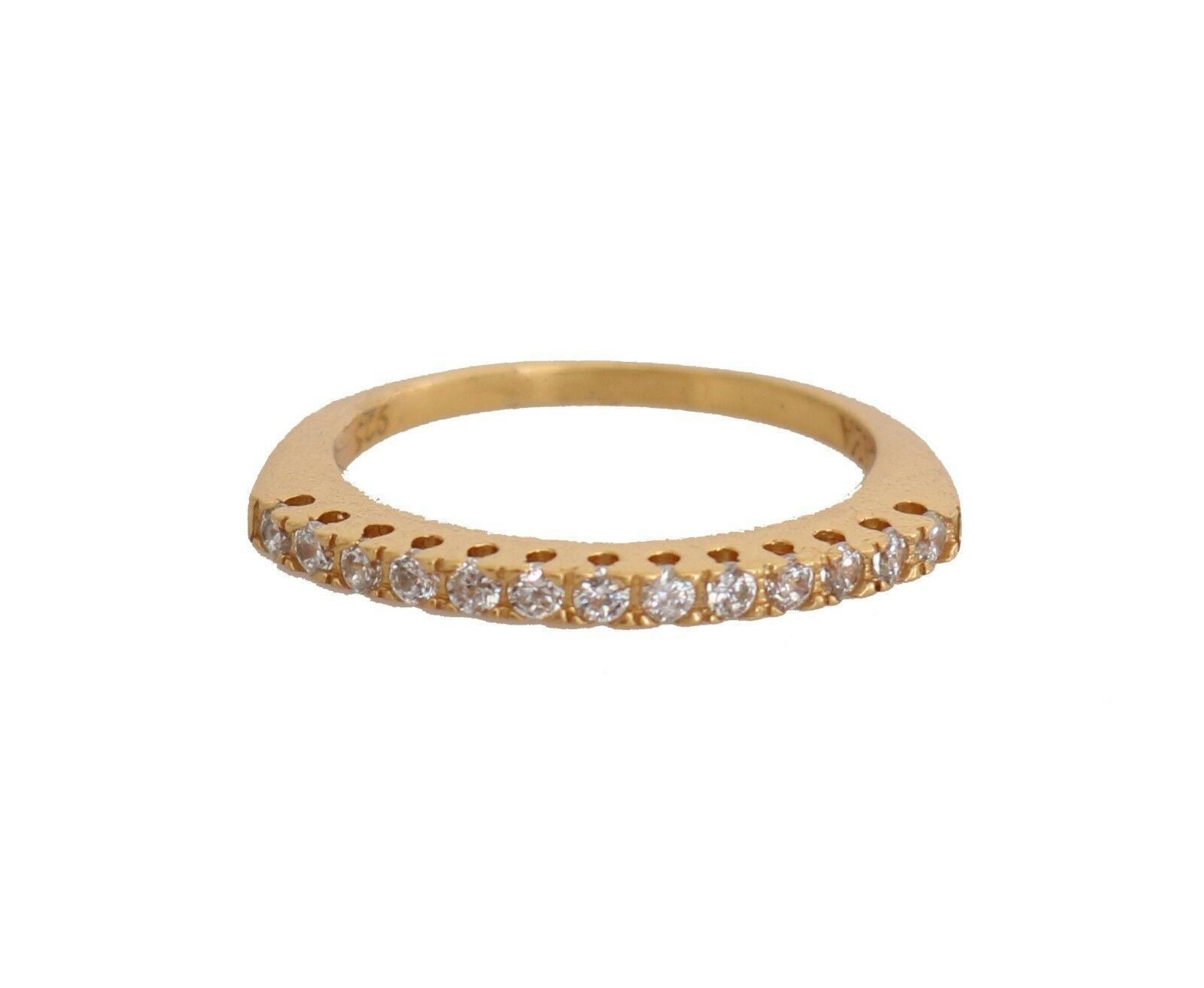 Nialaya Gold Authentic Womens Clear CZ Gold 925 Silber Ring