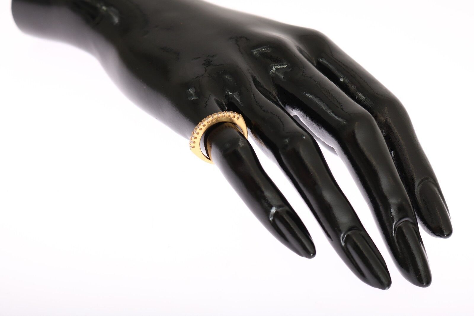 Nialaya Gold Authentic Womens Clear CZ Gold 925 Silber Ring