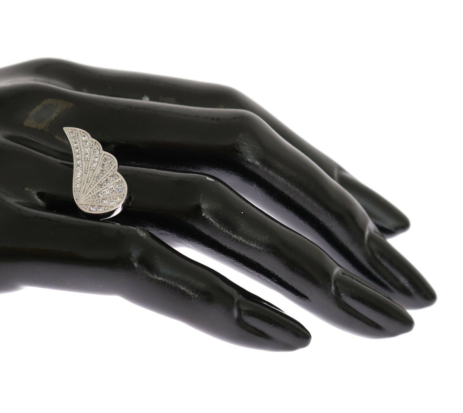 Nialaya Silber Damen Flügel klar CZ 925 Silber Ring