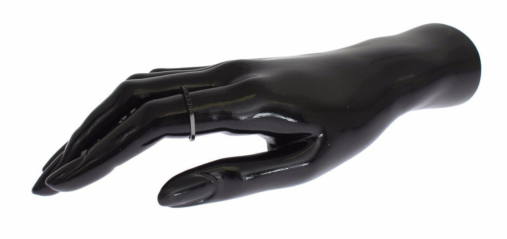 Nialaya Schwarz CZ Rhodium 925 Silber Damen Ring