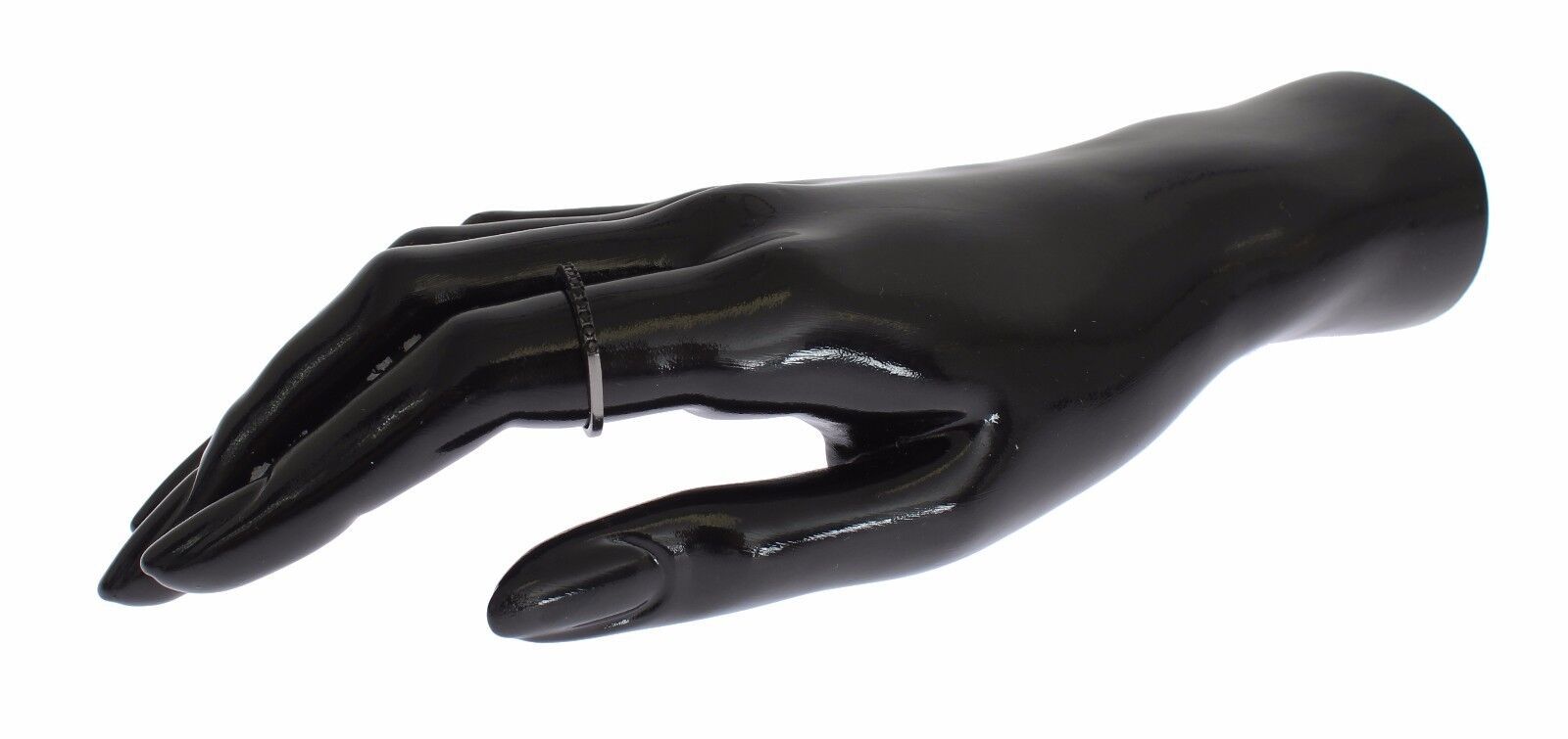 Nialaya Schwarz CZ Rhodium 925 Silber Damen Ring