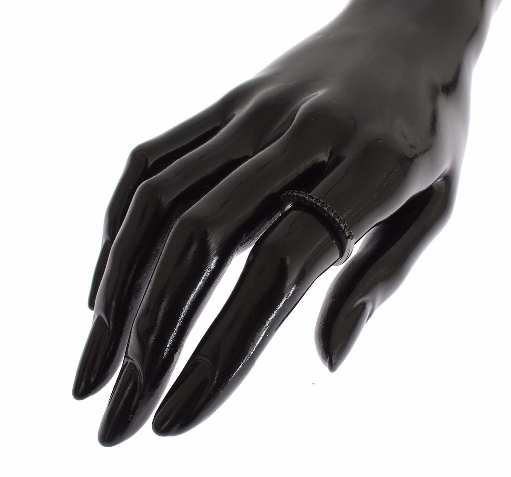 Nialaya Schwarz CZ Rhodium 925 Silber Damen Ring