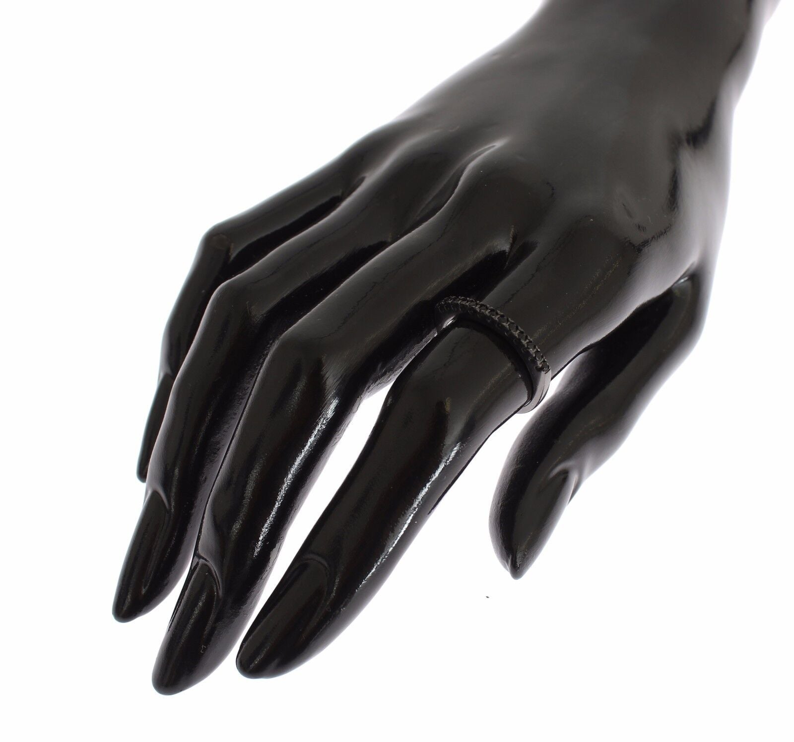 Nialaya Schwarz CZ Rhodium 925 Silber Damen Ring