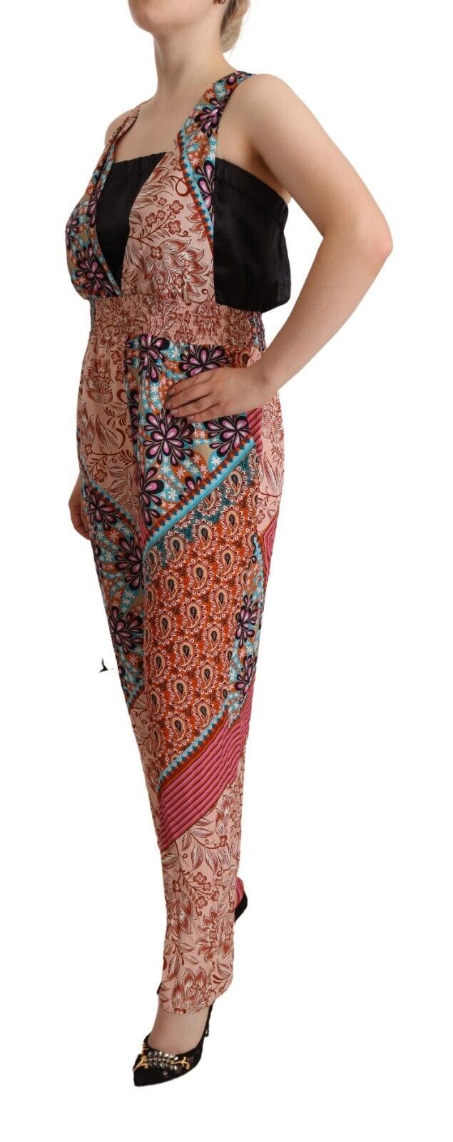 PINKO Multicolor Viskose Floral Print Damen Jumpsuit Kleid