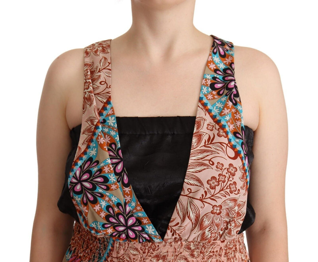 PINKO Multicolor Viskose Floral Print Damen Jumpsuit Kleid