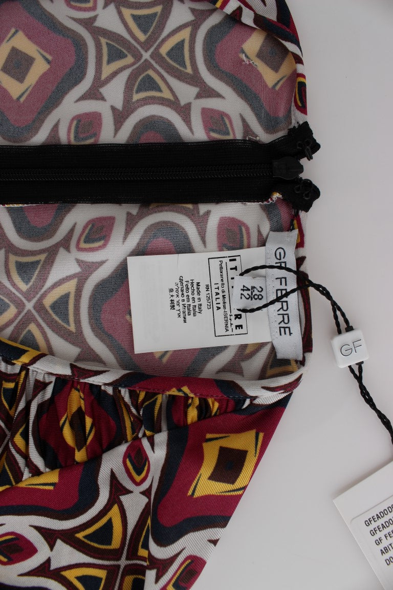 GF Ferre Multicolor Langärmeliges Viskose-Schiebekleid