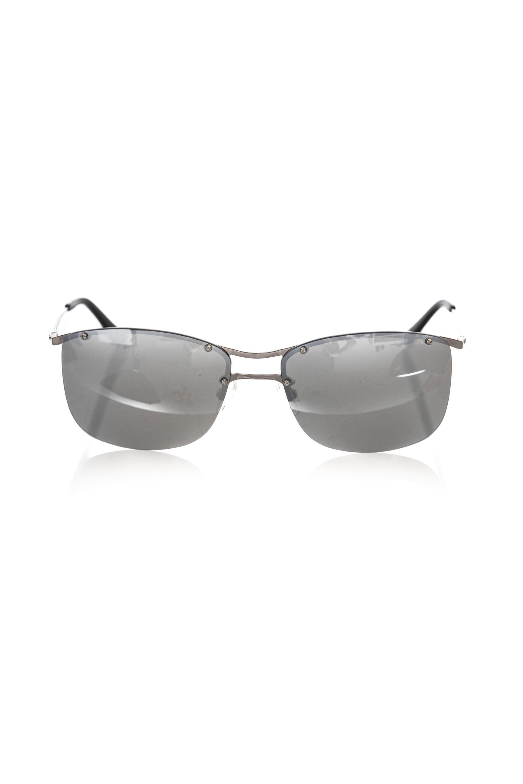 Frankie Morello Silber Metallic Männer Sonnenbrille