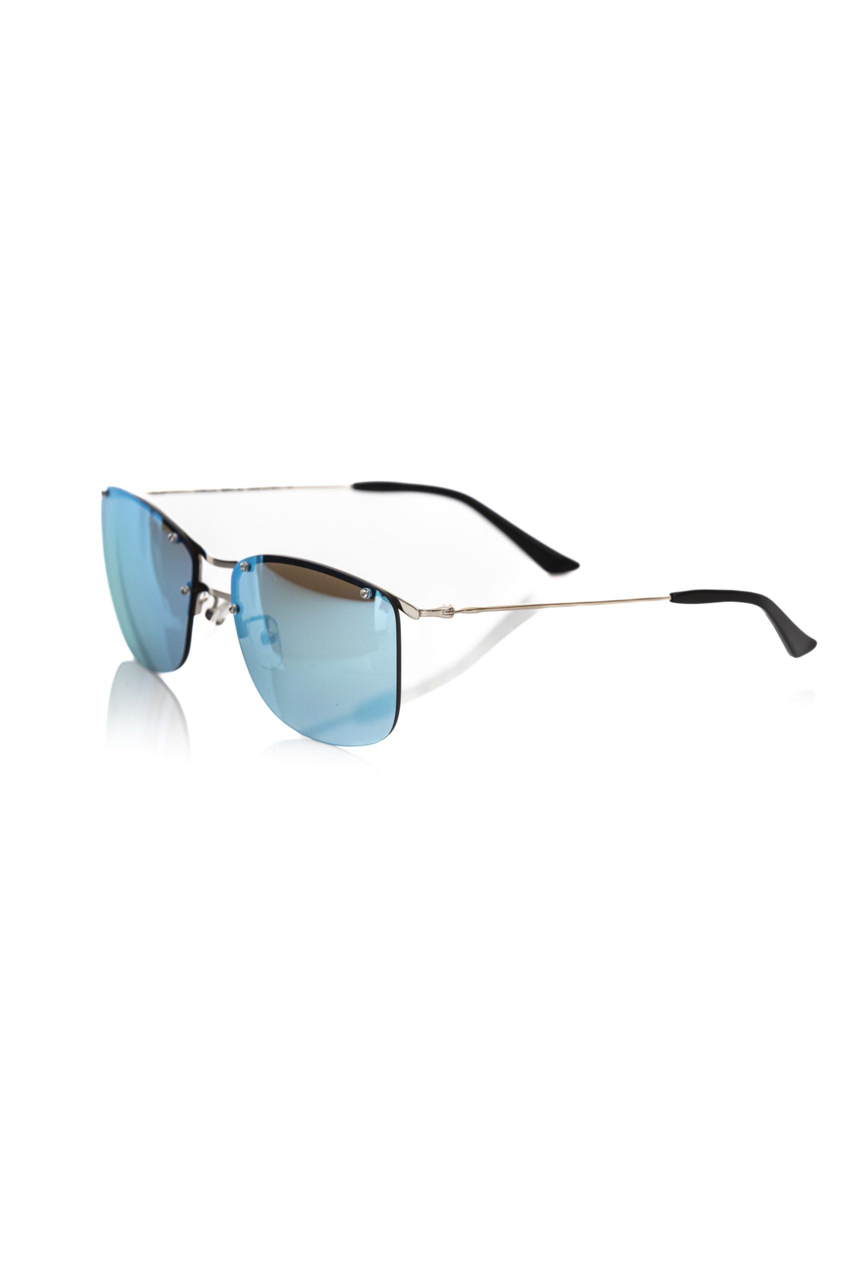 Frankie Morello Silberne Metallic-Sonnenbrille für Männer