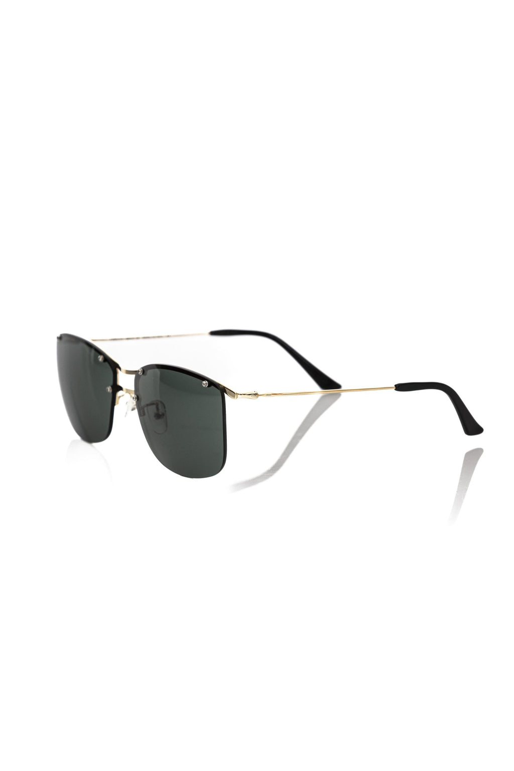 Frankie Morello Schwarze Metallic-Faser-Sonnenbrille für Männer