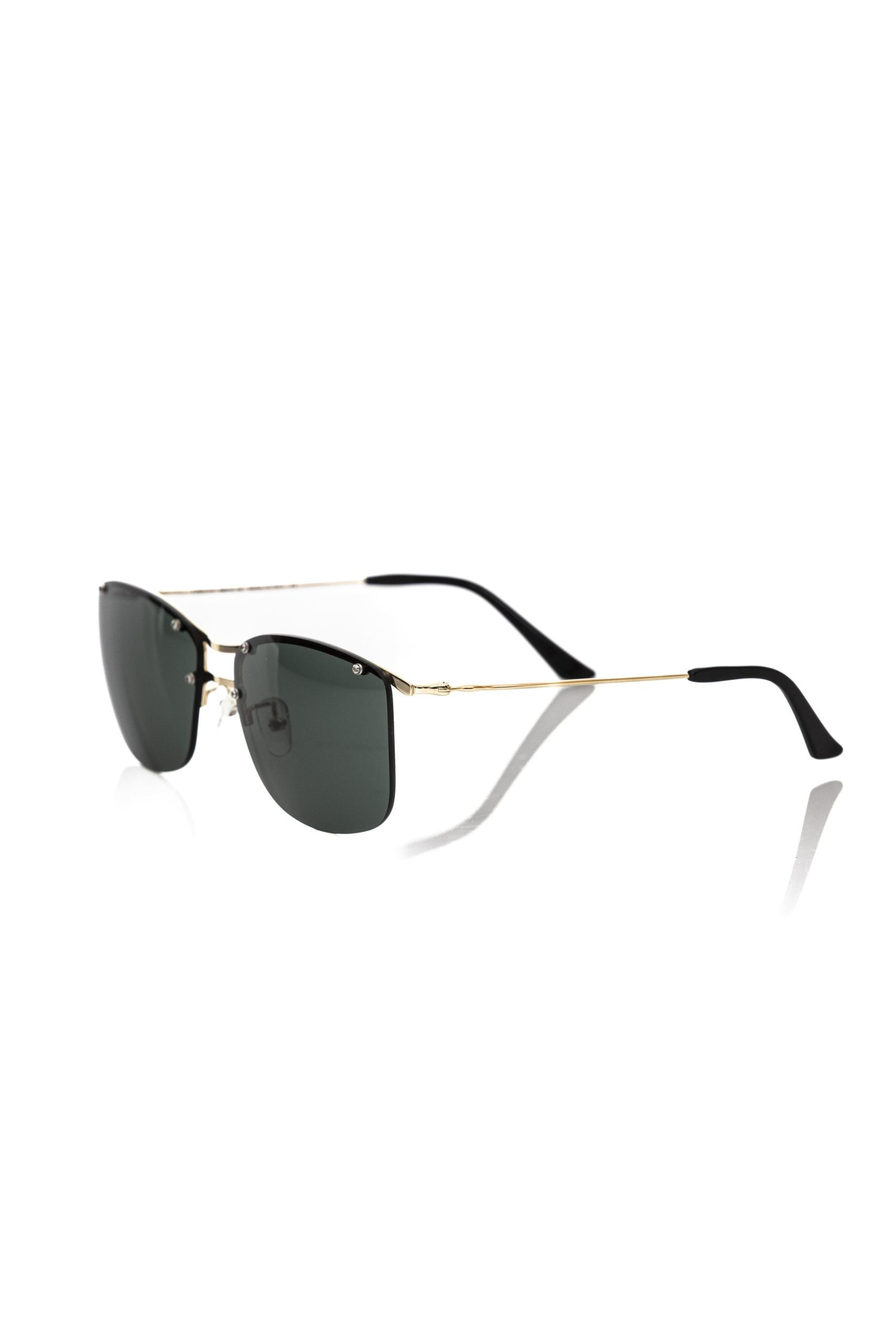Frankie Morello Schwarze Metallic-Faser-Sonnenbrille für Männer