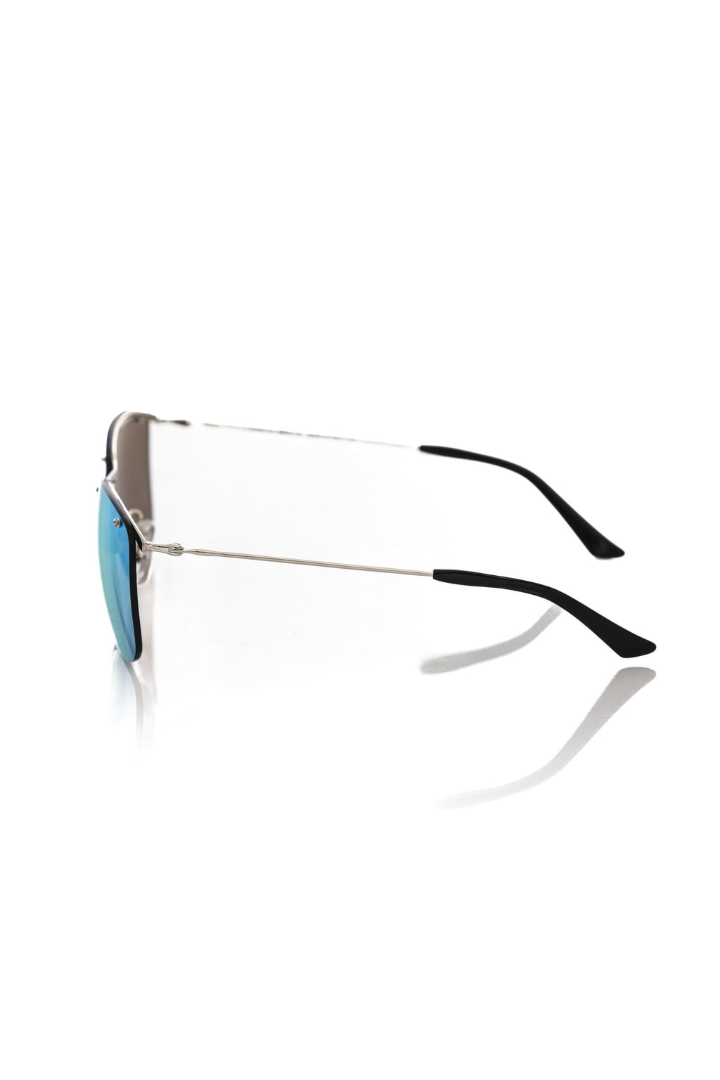Frankie Morello Silberne Metallic-Sonnenbrille für Männer