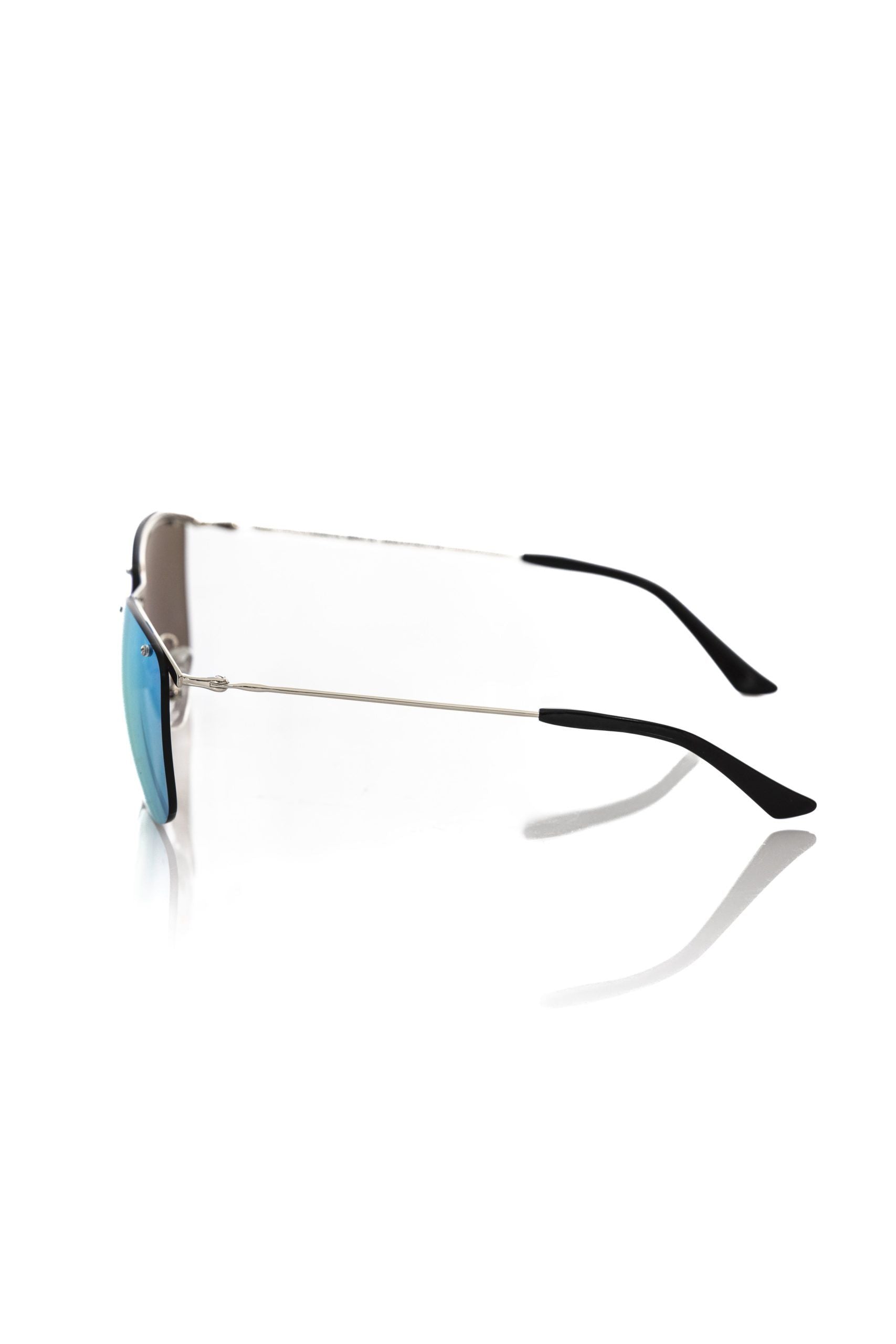 Frankie Morello Silberne Metallic-Sonnenbrille für Männer