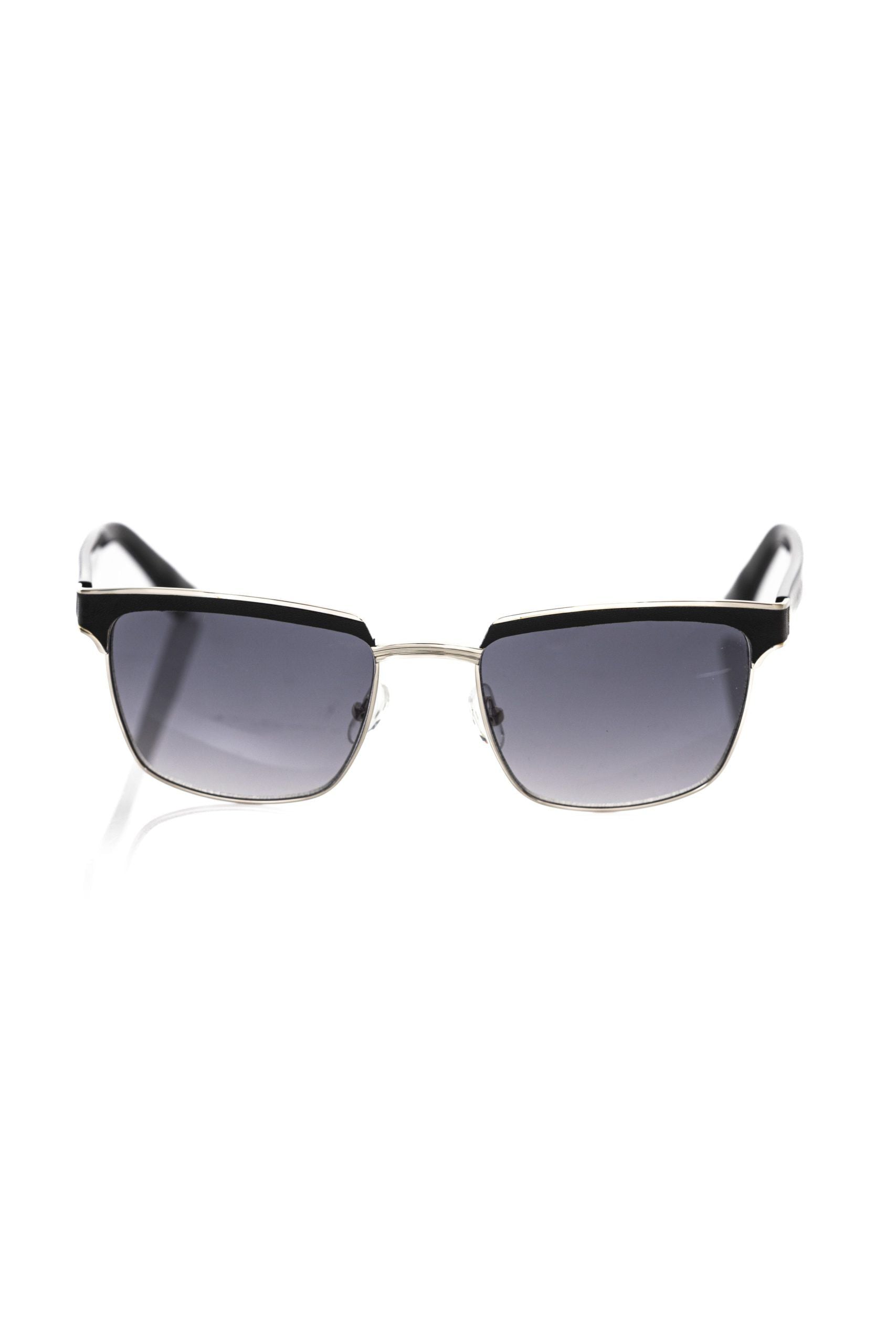 Frankie Morello Schwarze Herren-Sonnenbrille mit Metallfaser