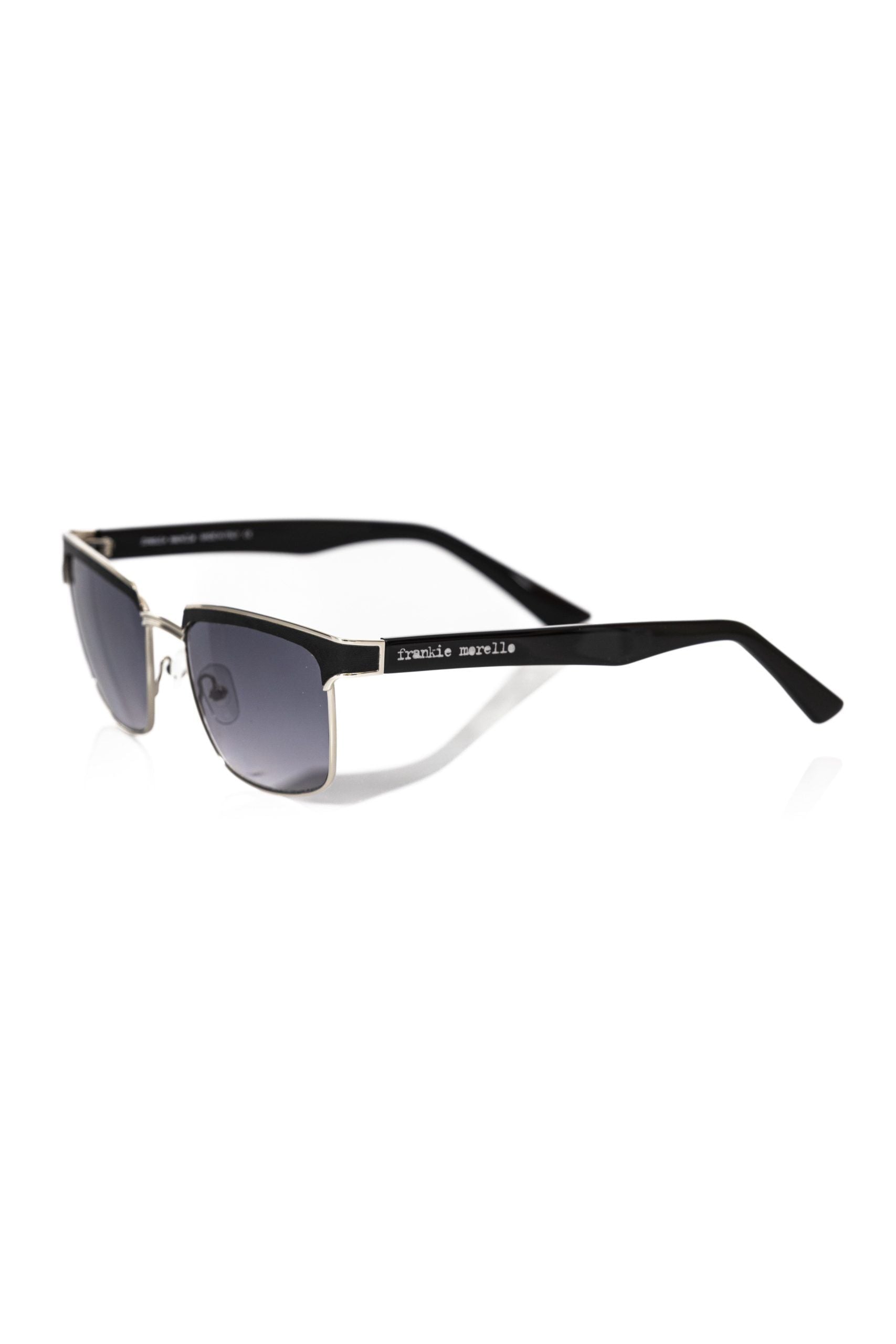 Frankie Morello Schwarze Herren-Sonnenbrille mit Metallfaser