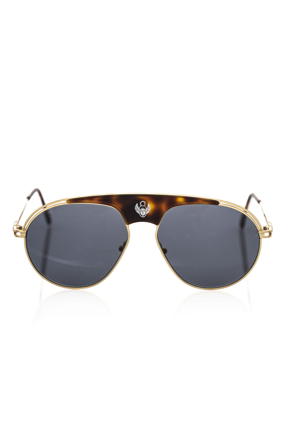 Frankie Morello Braune Metall-Sonnenbrille für Herren