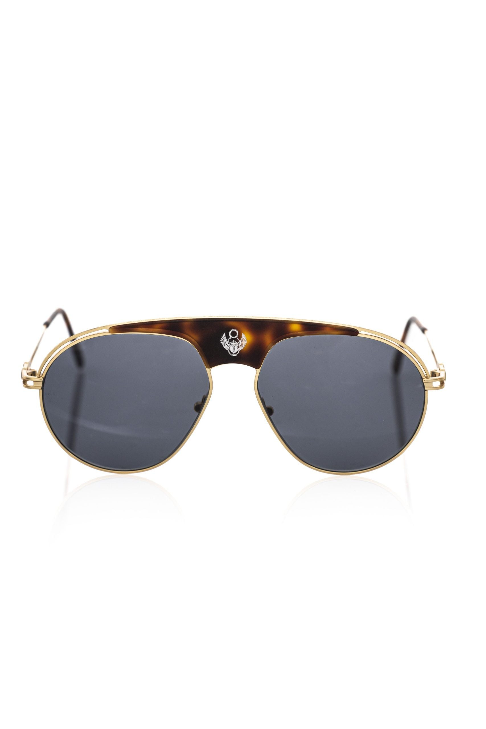 Frankie Morello Braune Metall-Sonnenbrille für Herren