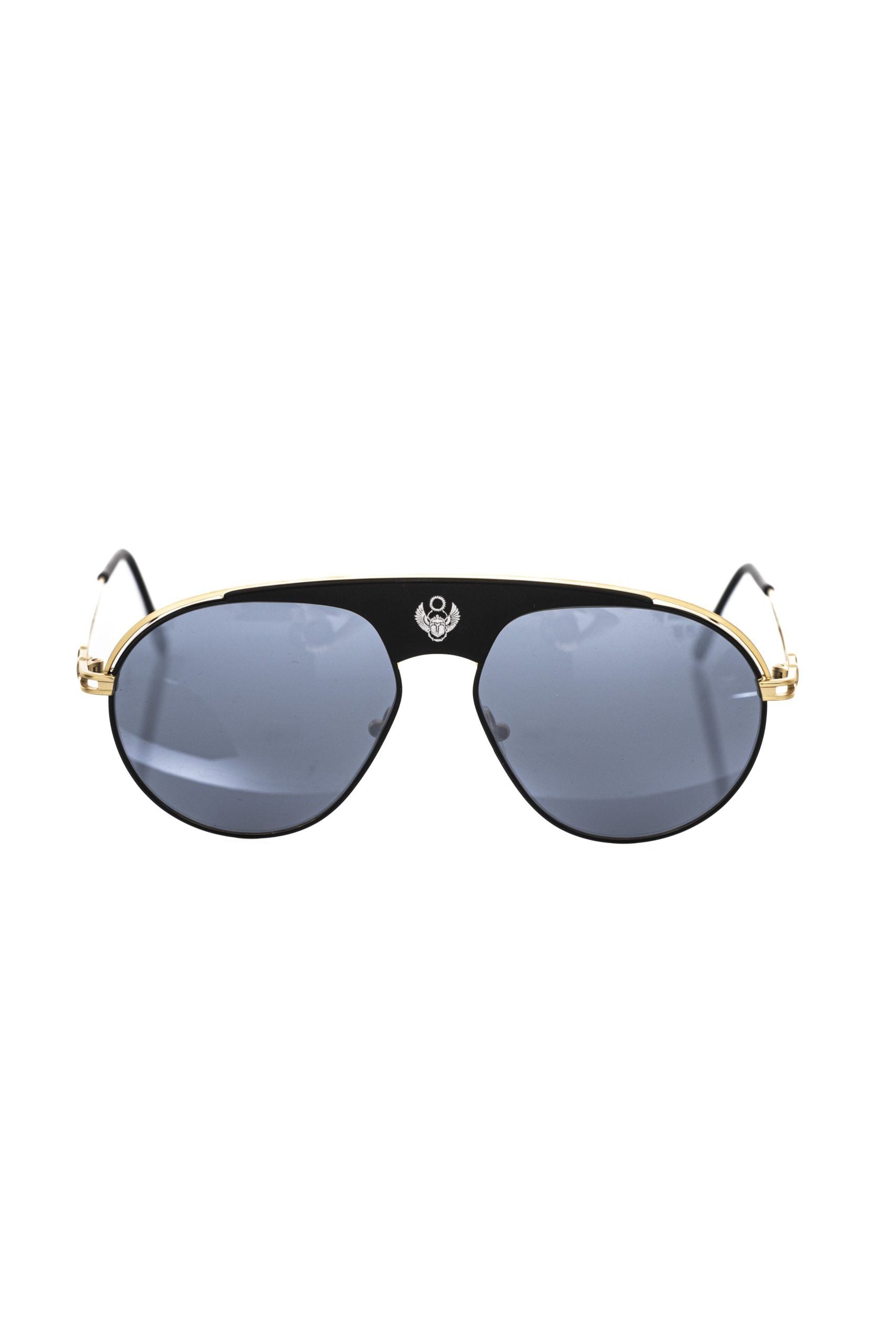 Frankie Morello Sonnenbrille für Herren, Schwarz Metallic Fiber